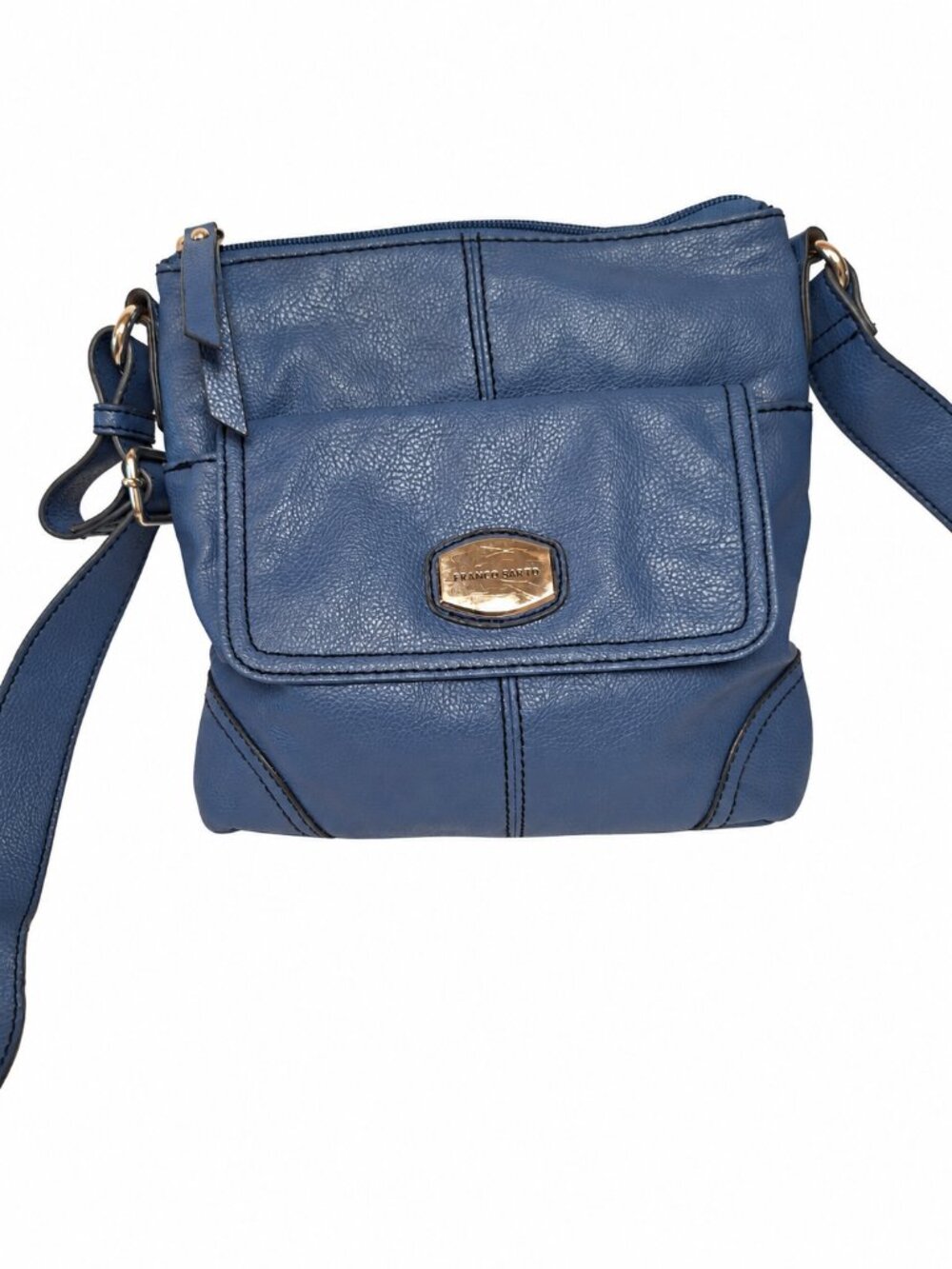 Franco Sarto Blue Multi Pocket Crossbody Bag Adjustable Strap